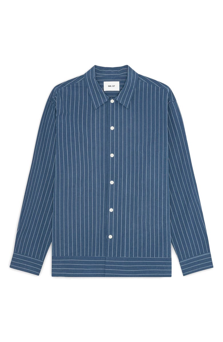 NN07 Reed Organic Cotton Shirt Jacket, Main, color, Blue Stripe