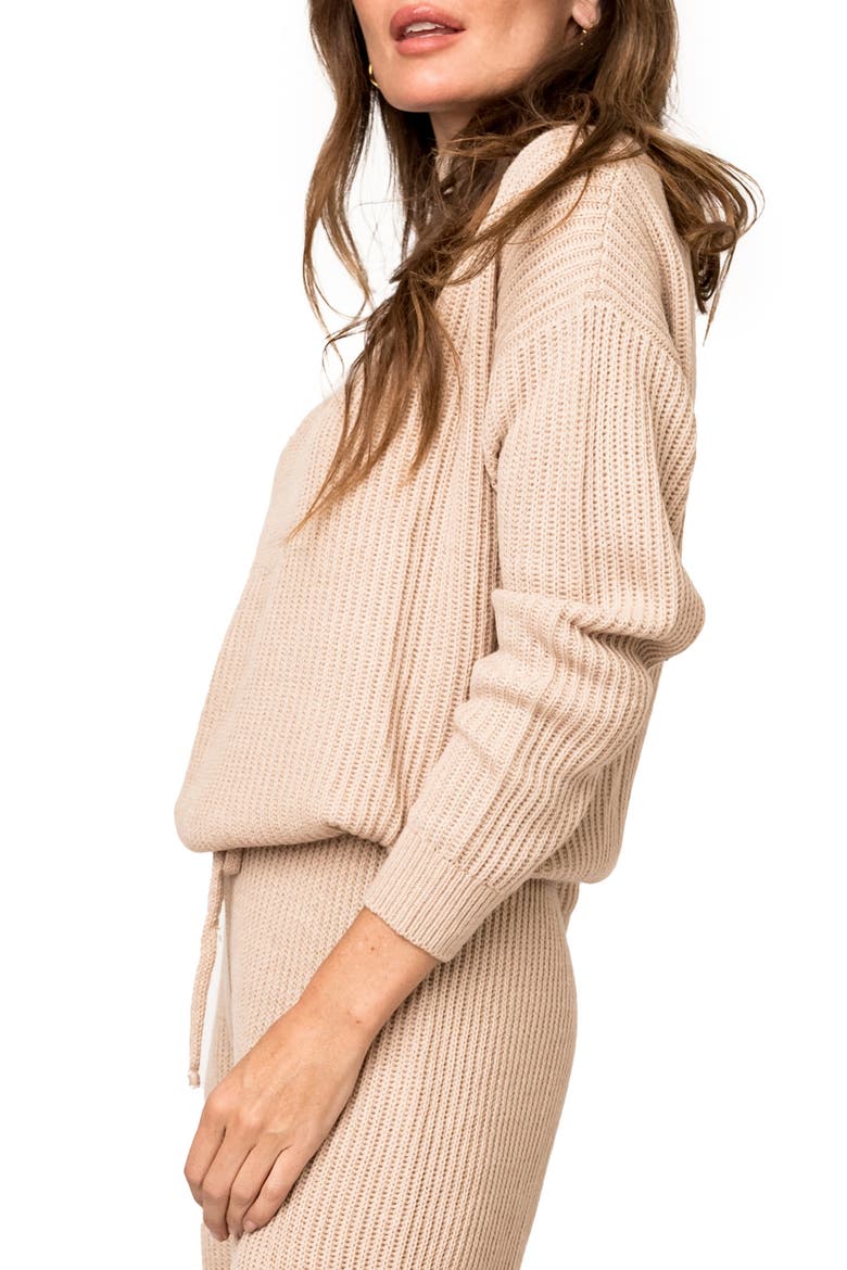 Gigi Rib Mock Neck Sweater, Alternate, color, NEUTRAL