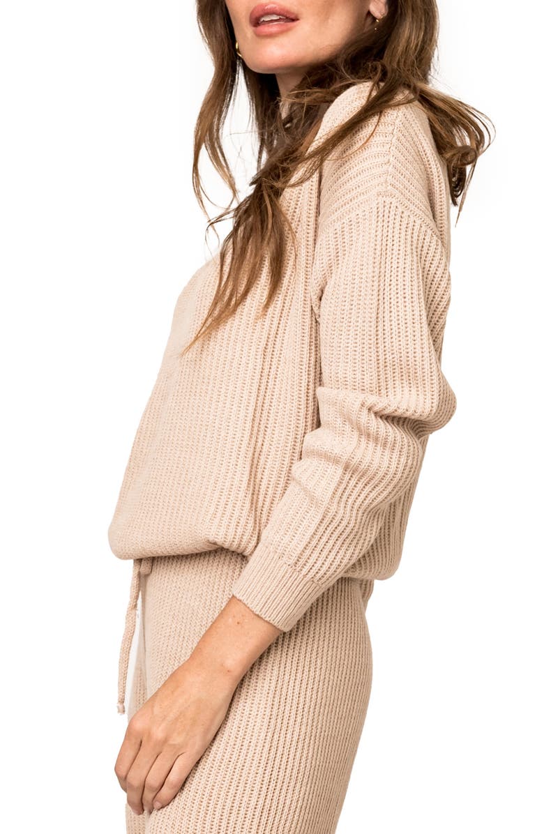 GIBSONLOOK Gigi Rib Mock Neck Sweater, Alternate, color, Neutral