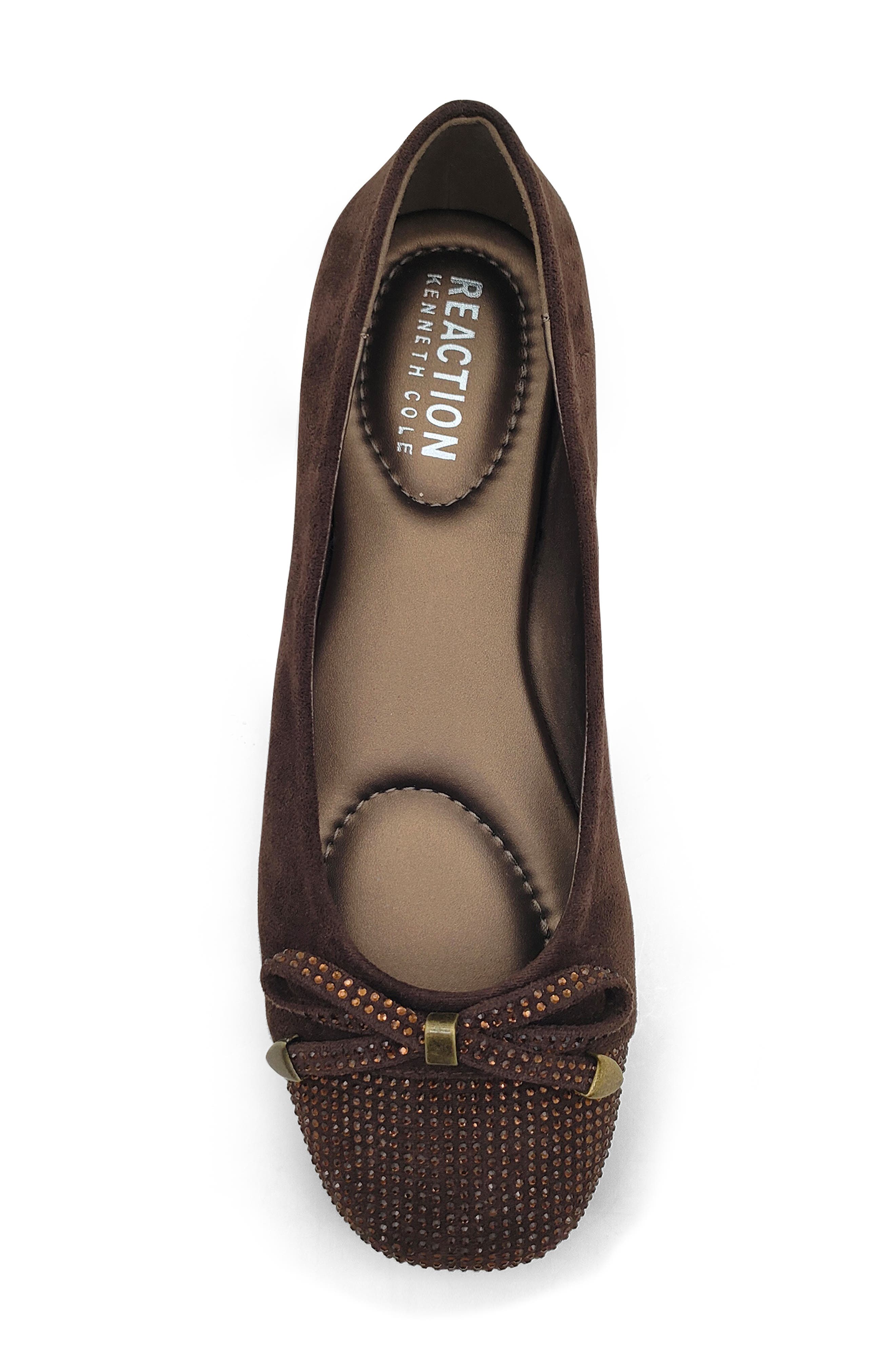 Reaction Kenneth Cole Ellie Ballet Flat, Alternate, color, Chocolate Micro