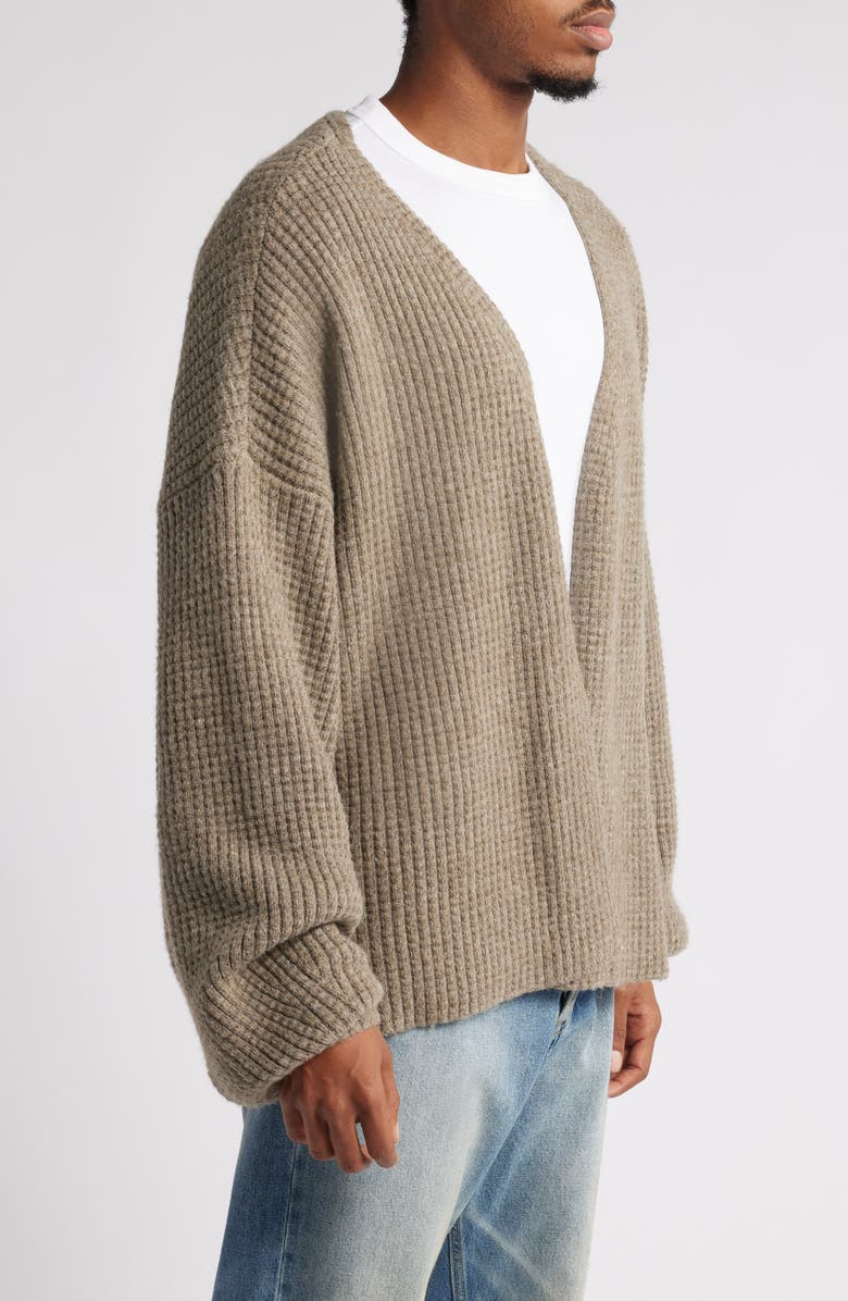 Fear of God Essentials Heavyweight Waffle Cardigan, Alternate, color, 