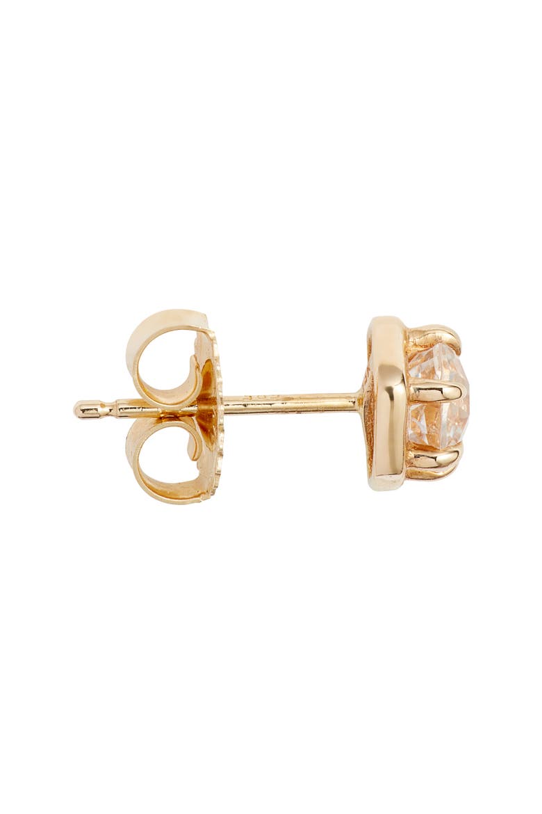 Mélia Round White Topaz Stud Earrings, Alternate, color, YELLOW GOLD
