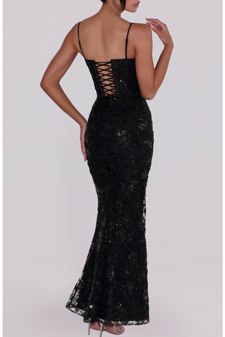 Naima Beaded Gown, Alternate, color, BLACK