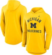 Jordan Brand Men's Jordan Brand Maize Michigan Wolverines Classic Arch Tri-Blend Dri-FIT Long Sleeve Hoodie T-Shirt