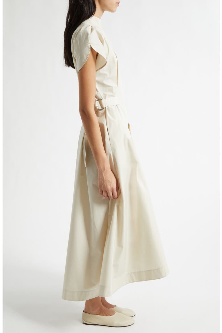 Puff Sleeve Midi Dress, Alternate, color, STONE