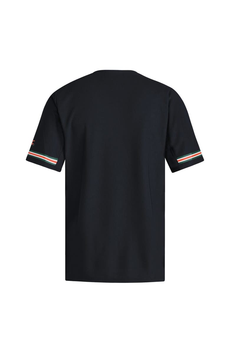 adidas Men's adidas  Black Miami Hurricanes V-Neck Baseball Jersey, Alternate, color, Black