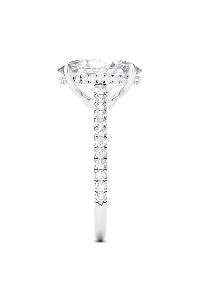 Oval Cut Pavé Lab Created Diamond Ring, Alternate, color, 2.00 CTW 18K WHITE GOLD