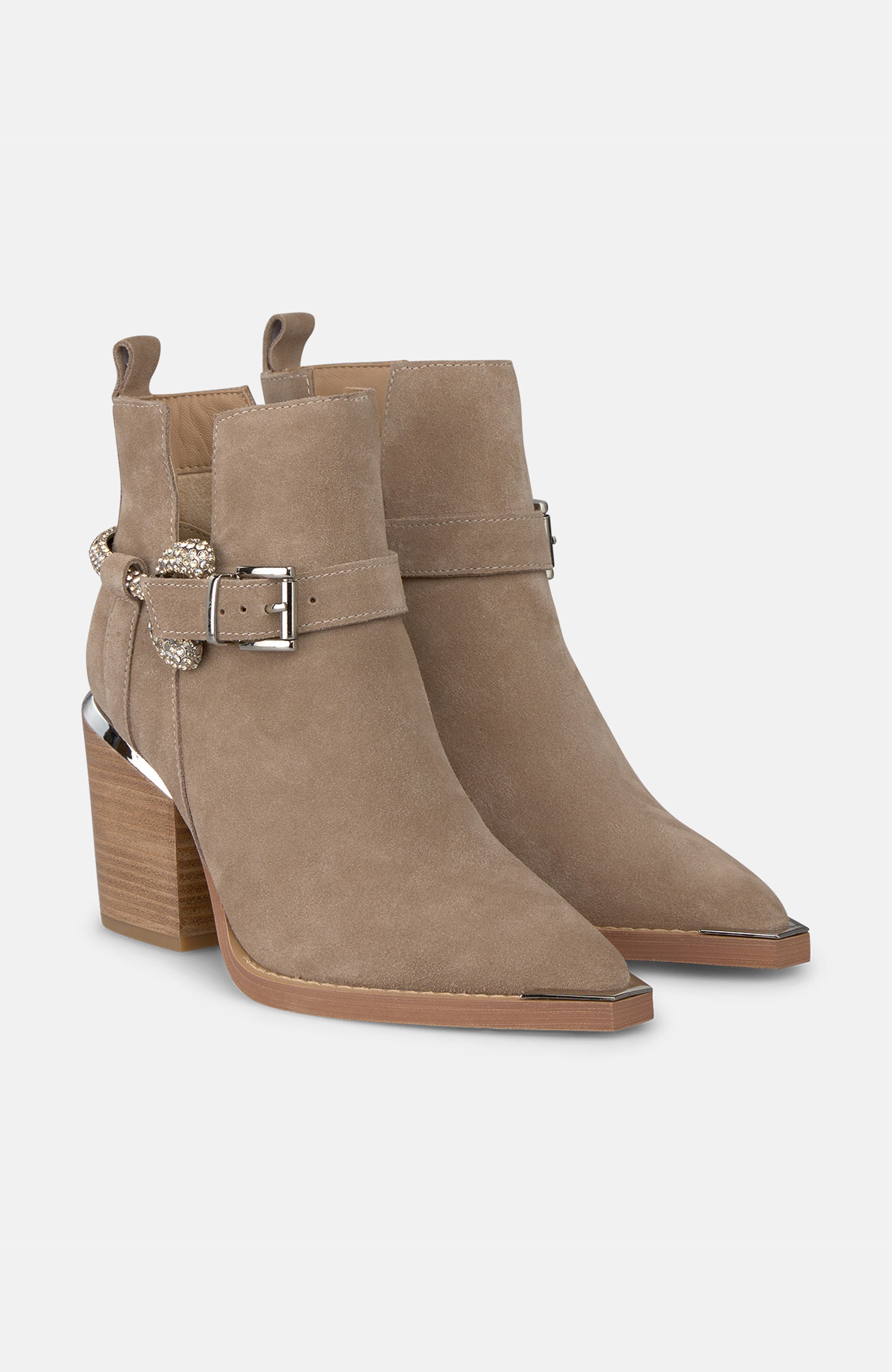 Ankle Boots Rhinestone Stirrup, Main, color, Vison