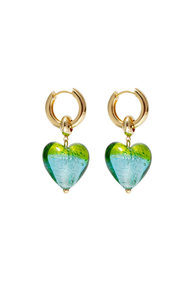 Classicharms Esmée Glaze Heart Dangle Earrings, Main, color, Mint