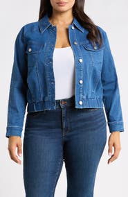 CITY BLUES Stretch Denim Bomber Jacket