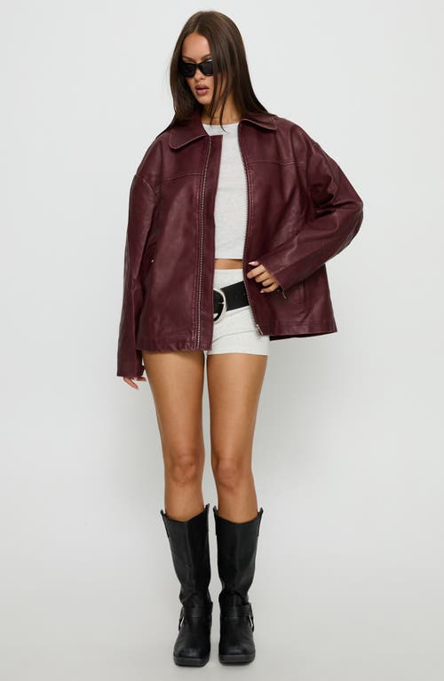 Princess Polly Napolean Faux Leather Jacket In Brown