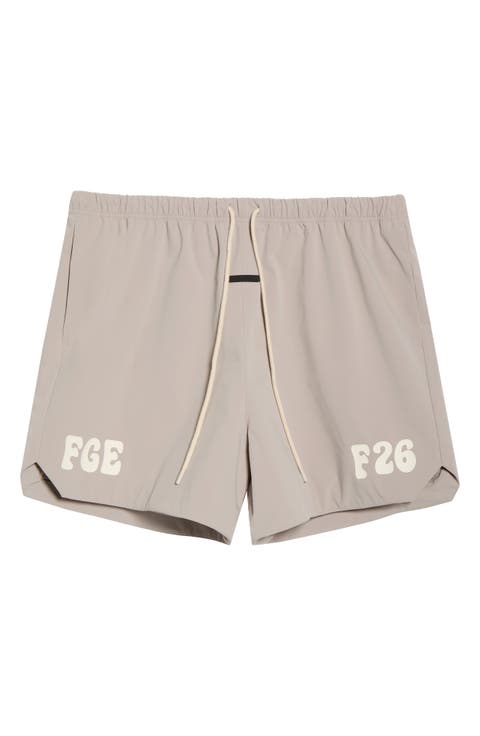 Logo Graphic Drawstring Gym Shorts