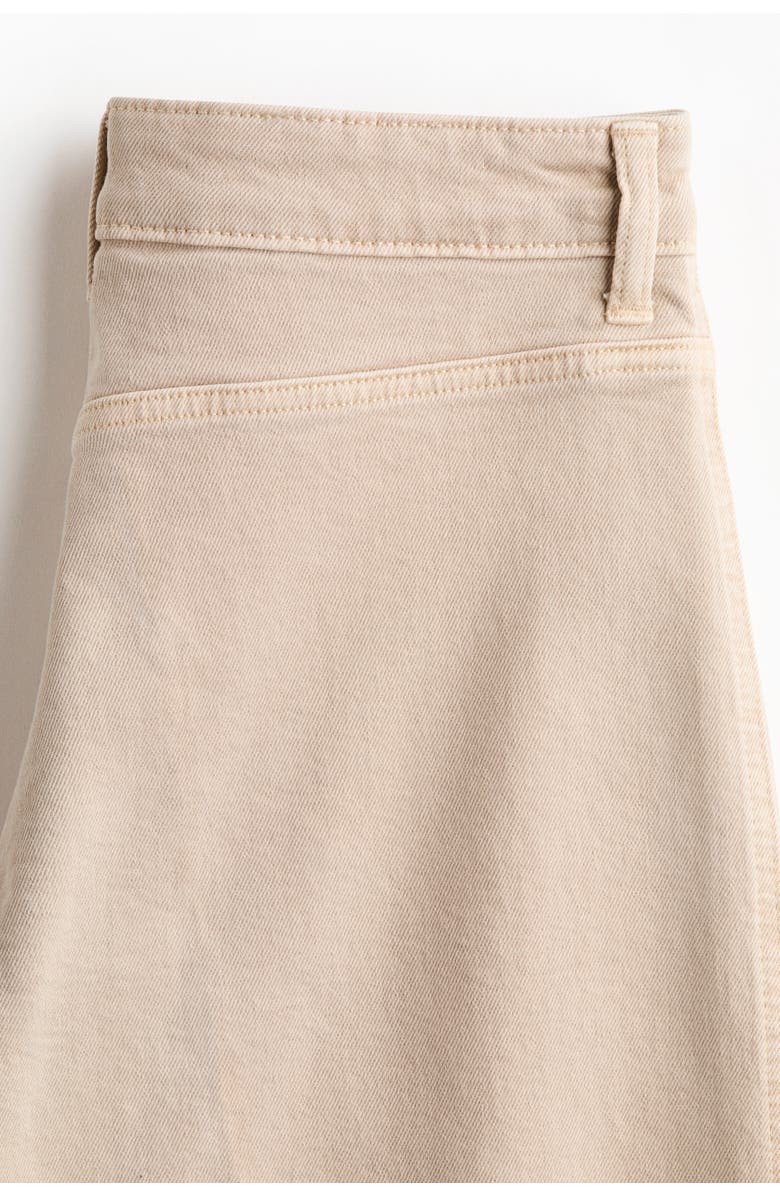 H&M Wide High Waist Ankle Jeans, Alternate, color, Light Beige