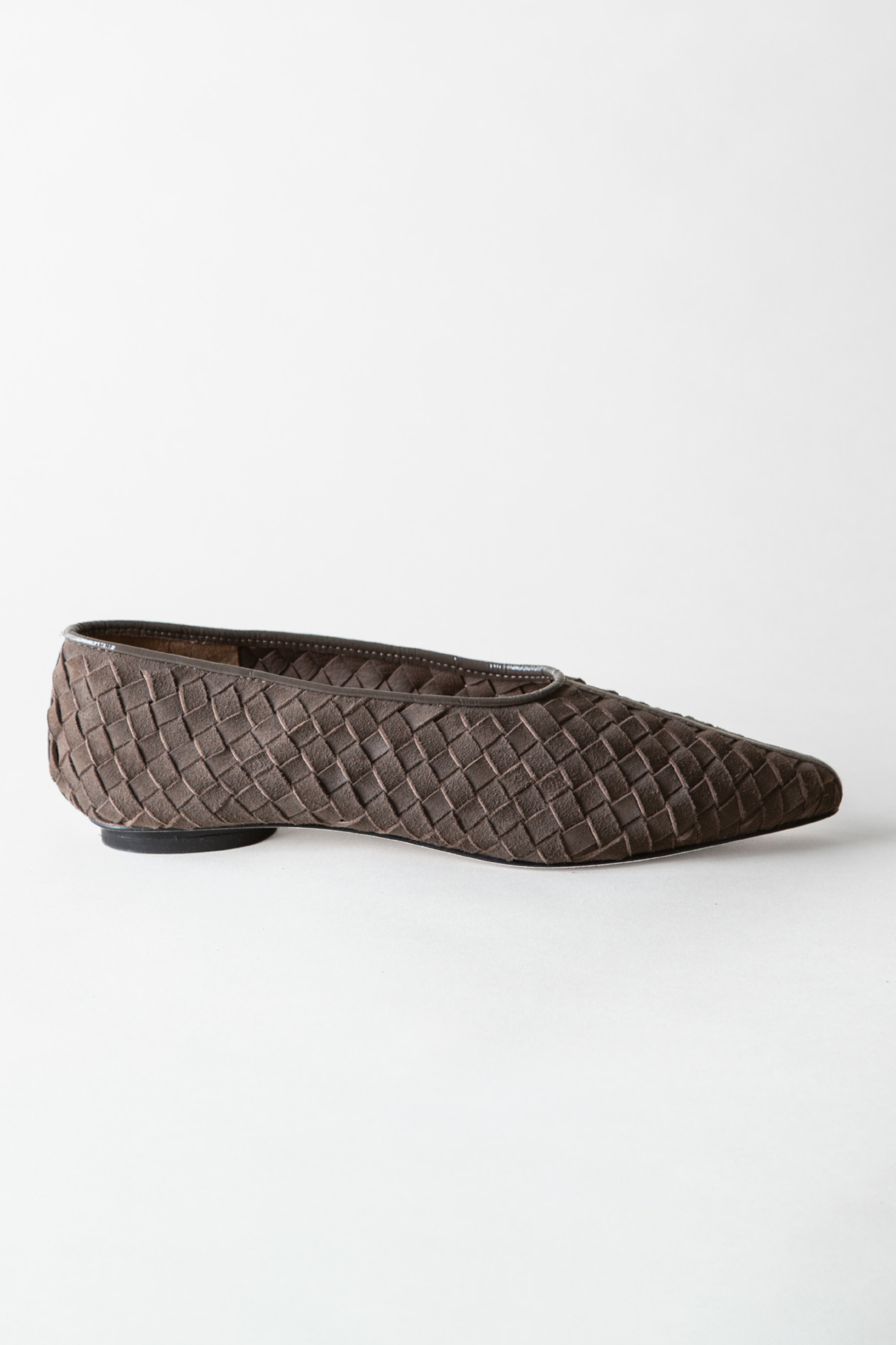 Zelda Pointed-Toe Flat, Alternate, color, Ash Woven Suede