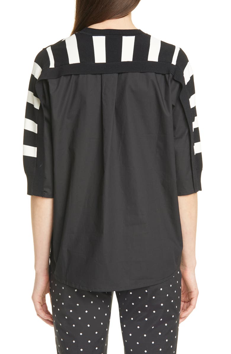 SEVENTY VENEZIA Seventy Stripe Mixed Media Top, Alternate, color, 