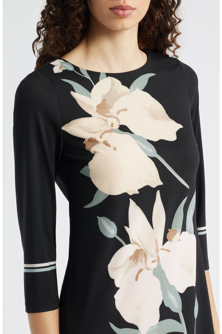 Floral Jersey Shift Dress, Alternate, color, ANNE BLACK MULTI