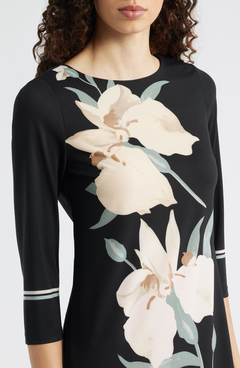Anne Klein Floral Jersey Shift Dress, Alternate, color,