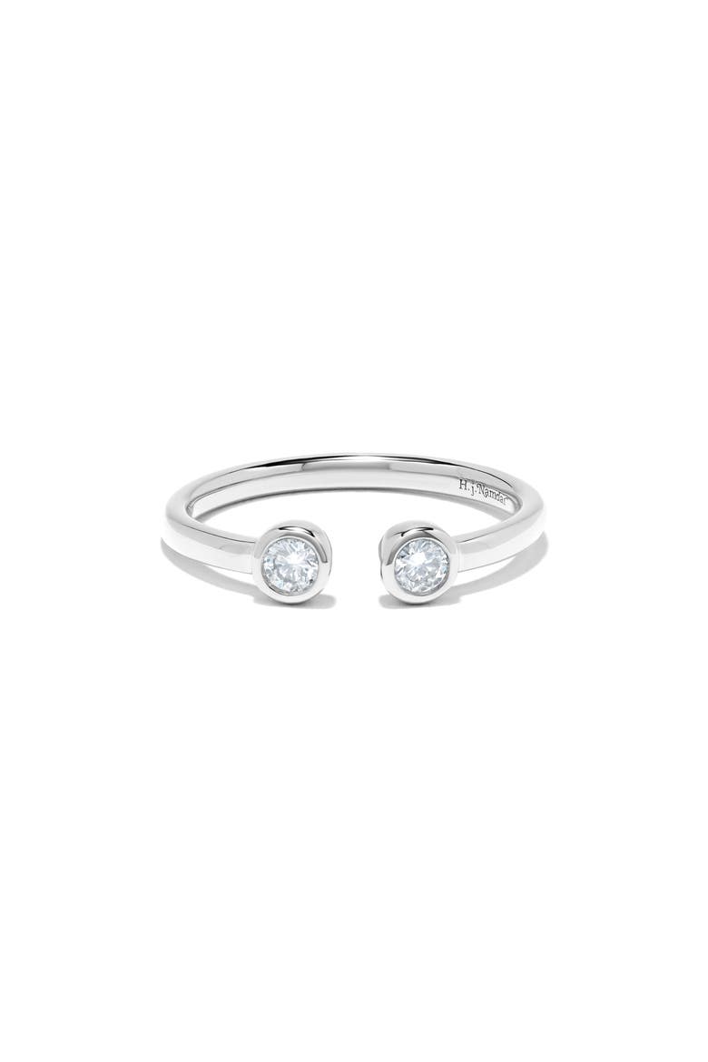 14K Gold Bezel Set Diamond Crossover Band Ring - 0.20 ctw (Women ...
