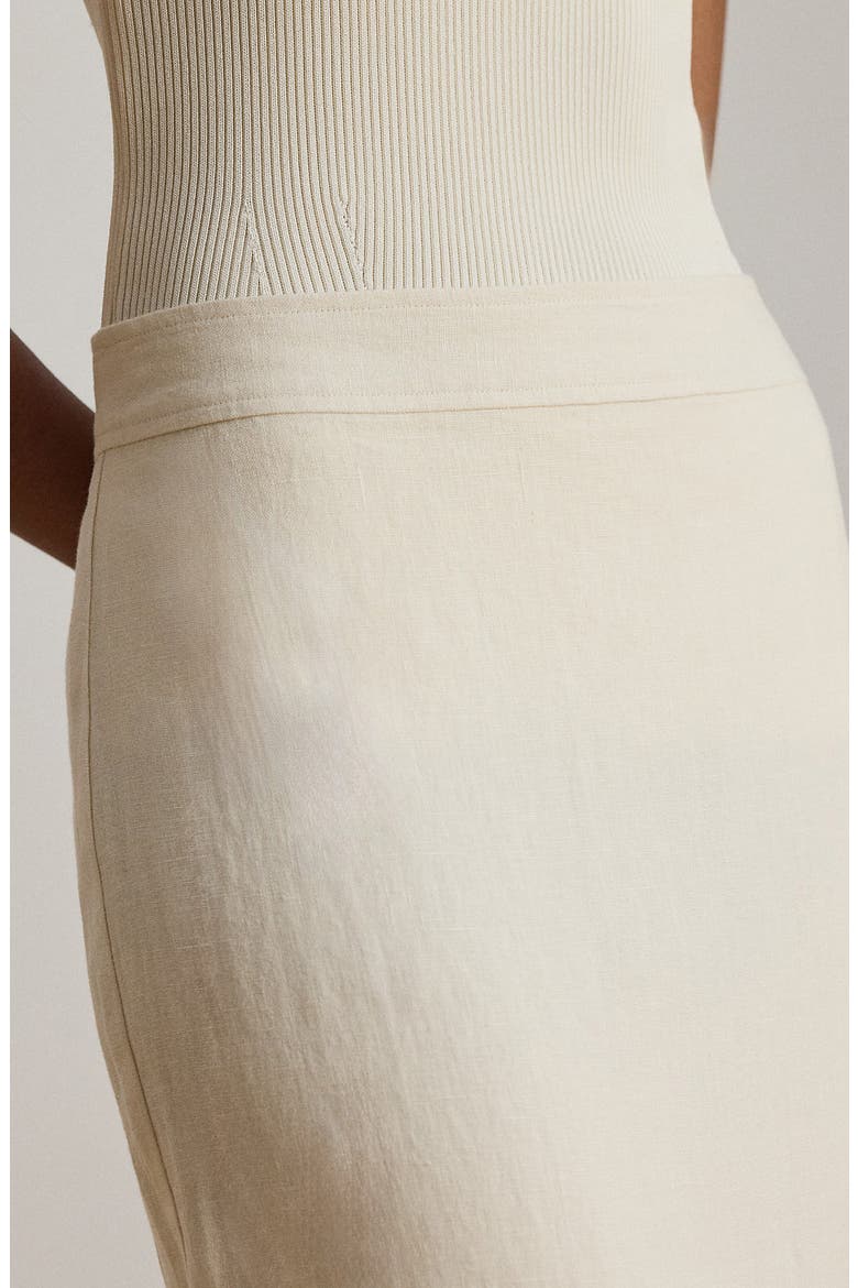 Classic Linen Midi Pencil Skirt, Alternate, color, MASCARPONE CREAM