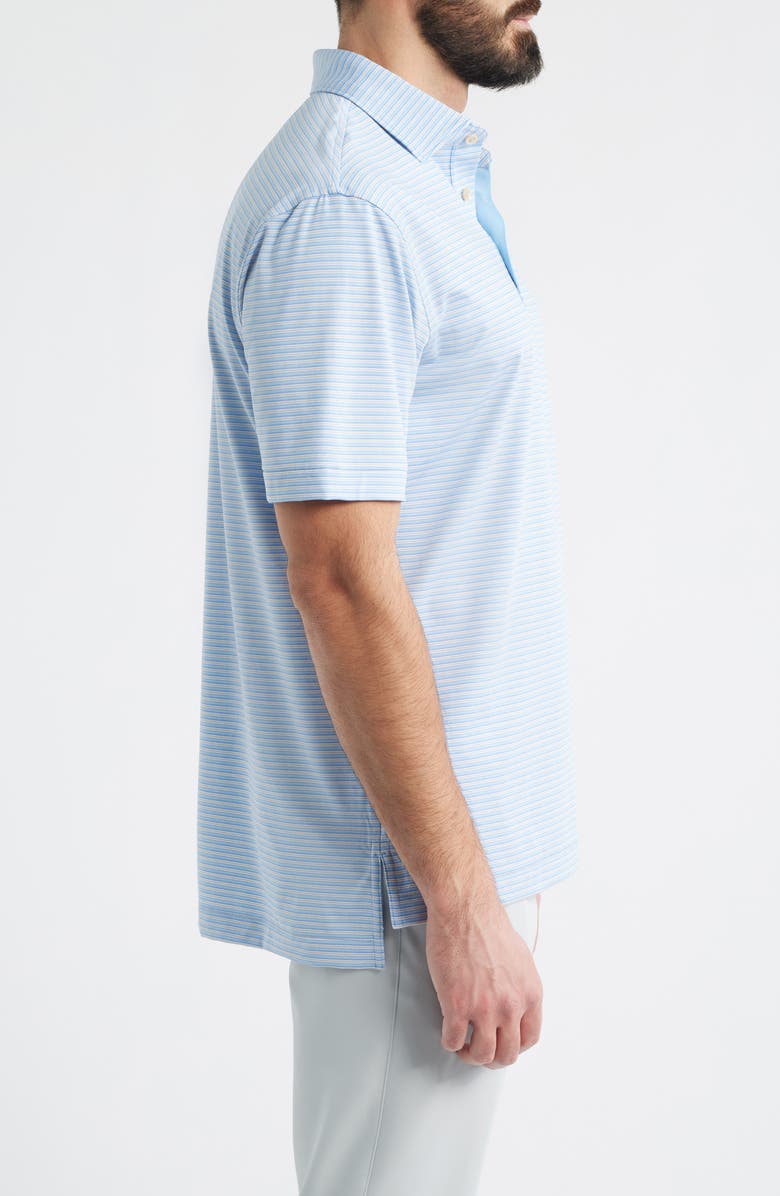 Peter Millar Owens Stripe Performance Jersey Golf Polo, Alternate, color, Cottage Blue