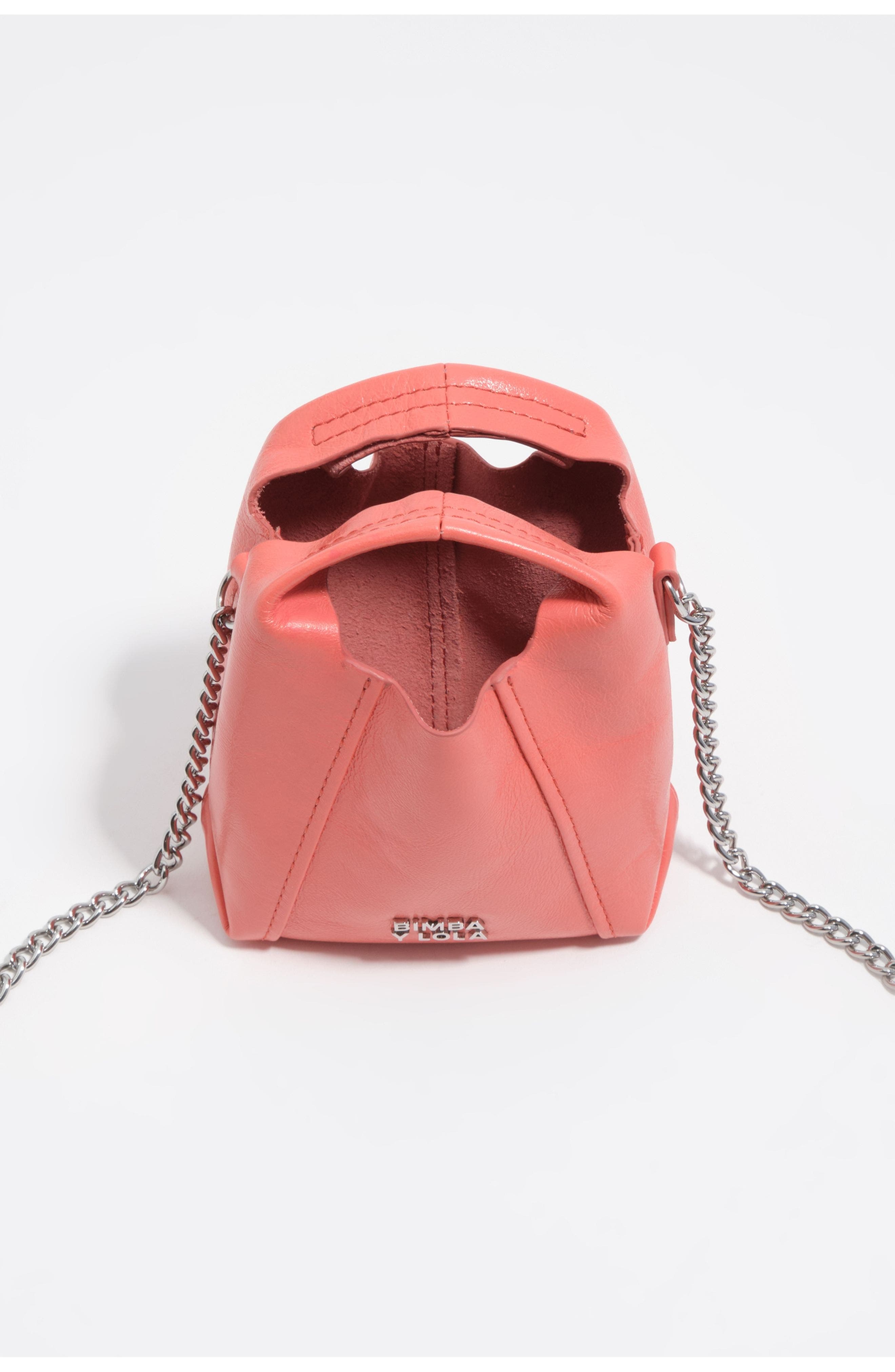 Bimba y Lola Micro Leather Paper Bag, Alternate, color, Coral