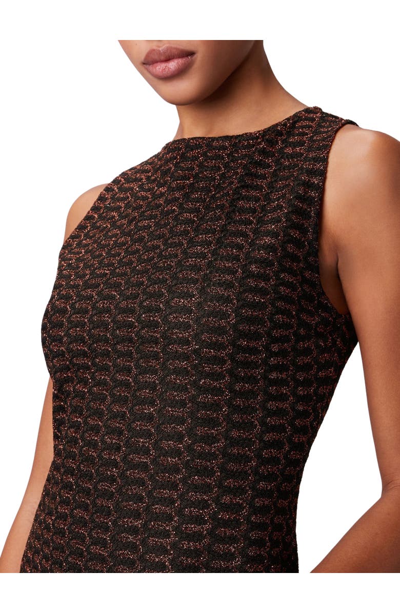 Missoni Long Sleeveless Dress In Lamé Viscose With Lace Motif, Alternate, color, 