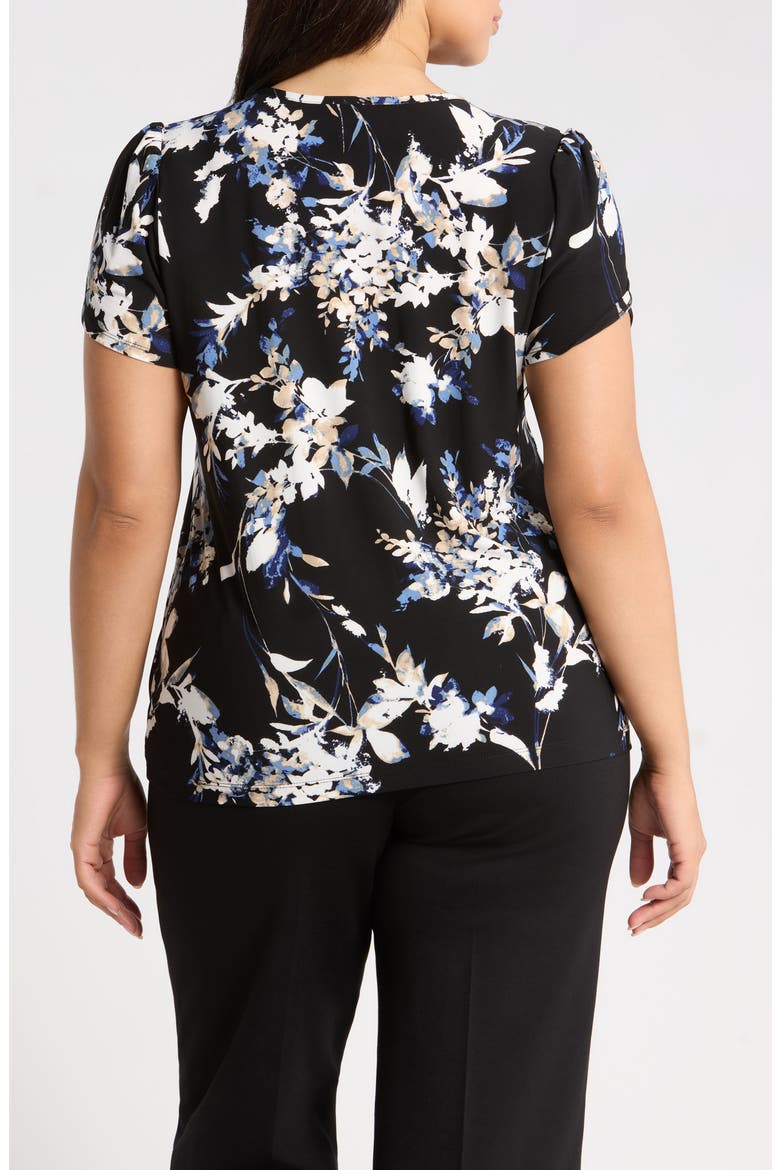 Floral Tulip Sleeve Top, Alternate, color, ANNE BLACK MULTI