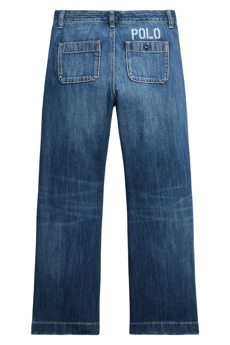 Kids' Wide Leg Denim Jeans, Alternate, color, BLUE