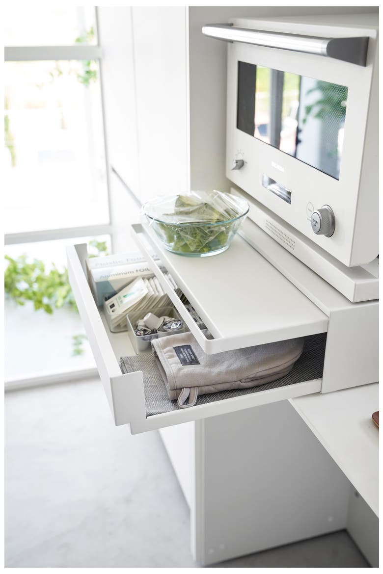 Bottom Drawer with Slide Table, Alternate, color, WHITE