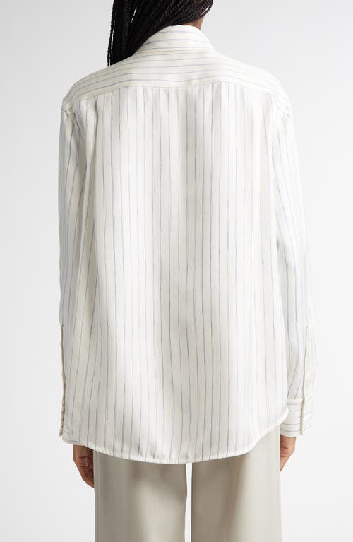Shop Proenza Schouler Madison Stripe Silk Twill Button-up Shirt In Ivory Multi