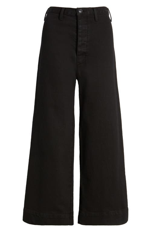 The Great . The Seafair Crop Wide Leg Jeans In Black