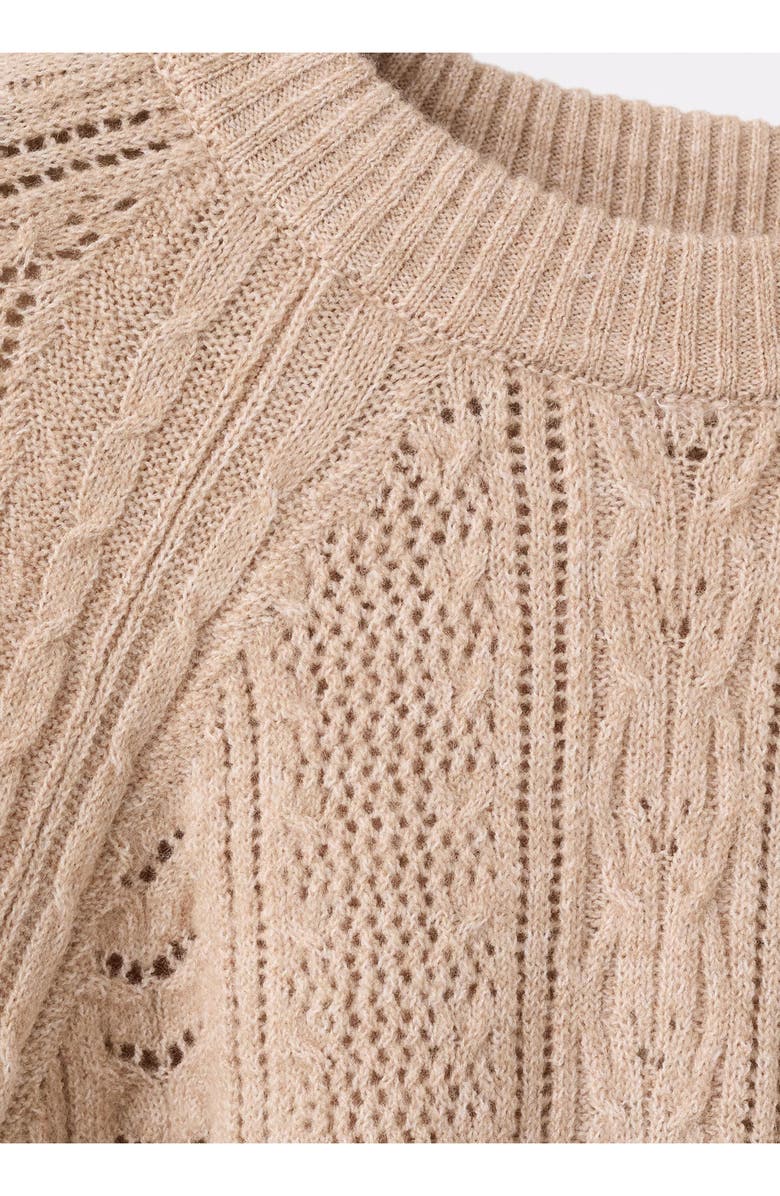 MANGO Pointelle Crewneck Sweater, Alternate, color,