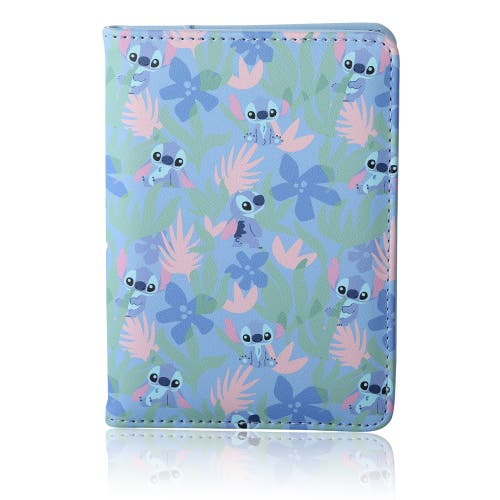 Disney Stitch Light Tropical Passport Case In Blue