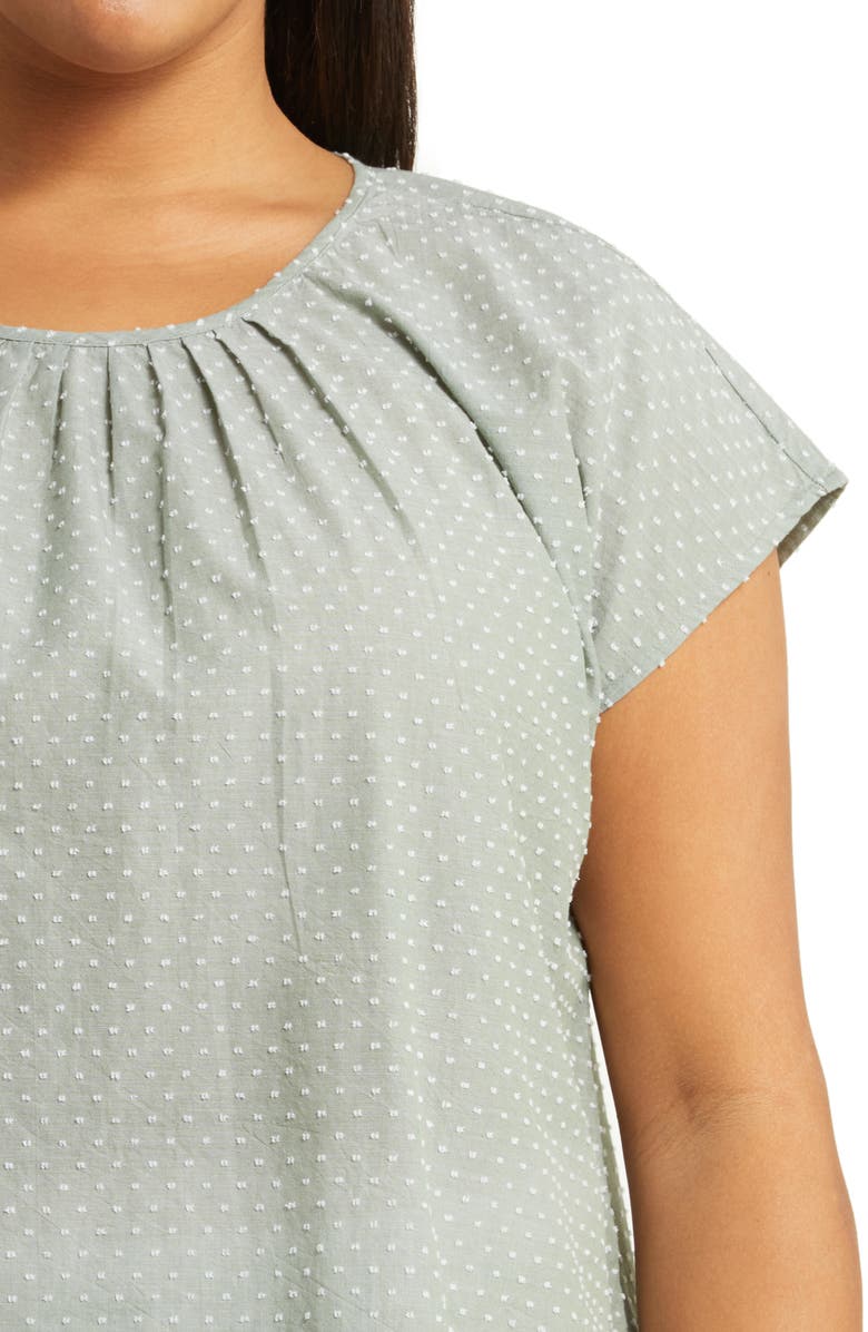 Caslon<sup>®</sup> Pleated Clip Dot Blouse, Alternate, color,