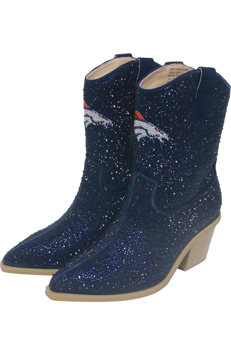 CUCE Women's Cuce Navy Denver Broncos Crystal Ankle Boots, Alternate, color,