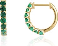 VALANI ATELIER Emerald Huggie Hoop Earrings