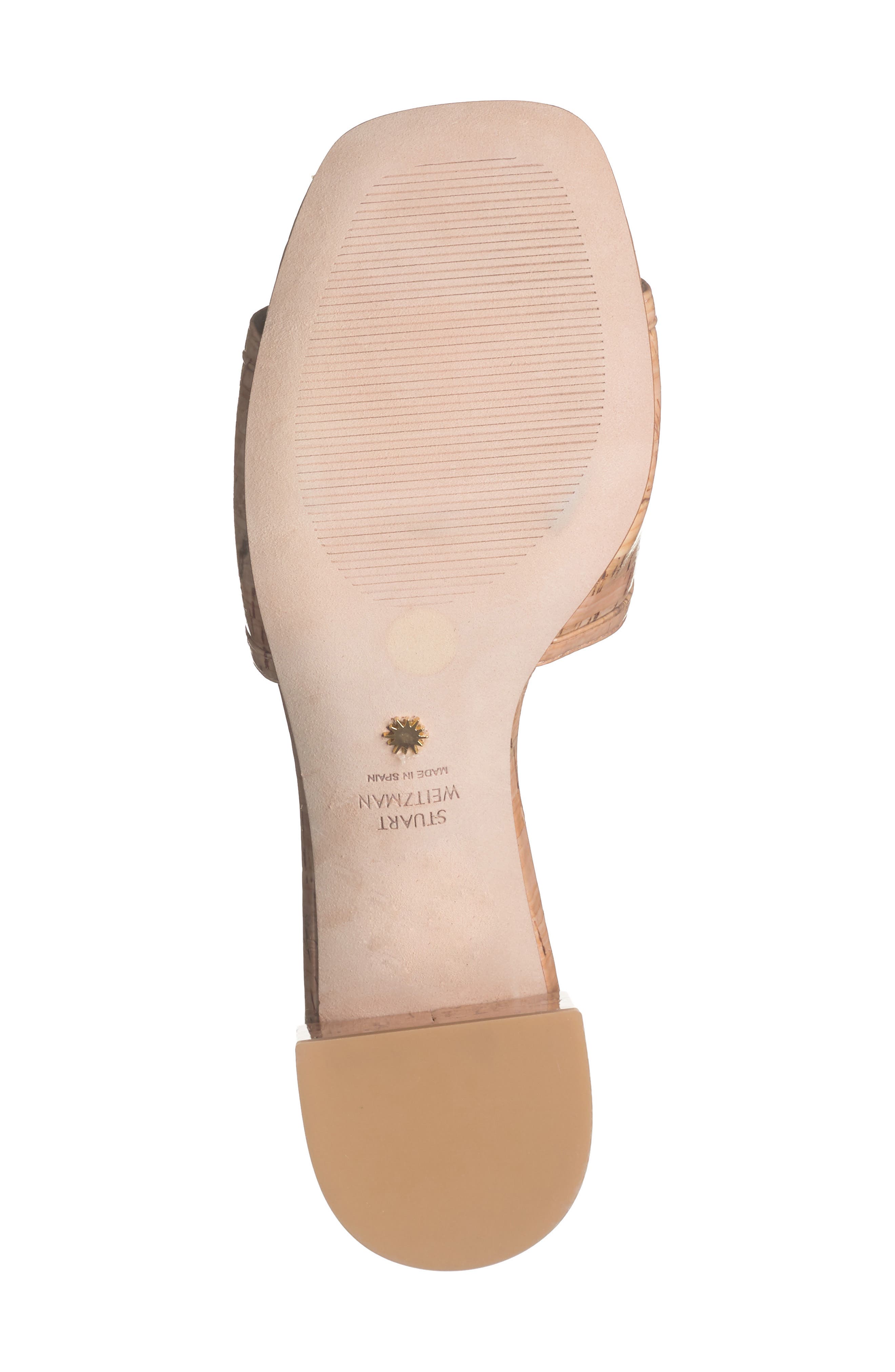 Stuart Weitzman Cayman 35 Block Slide Sandal, Alternate, color, Natural