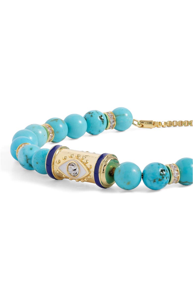 Alex and Ani Evil Eye Bead Bolo Bracelet, Alternate, color, Gold