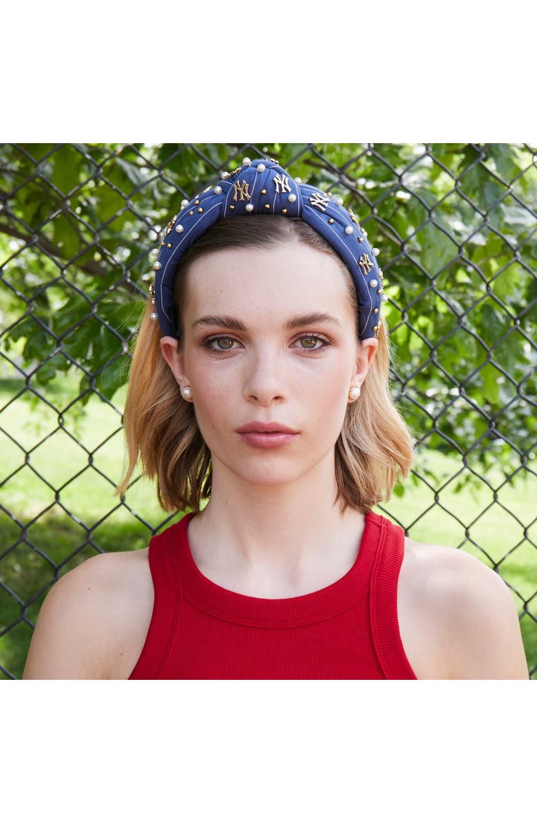 Lele Sadoughi MLB NY Yankees Embellished Headband, Alternate, color,
