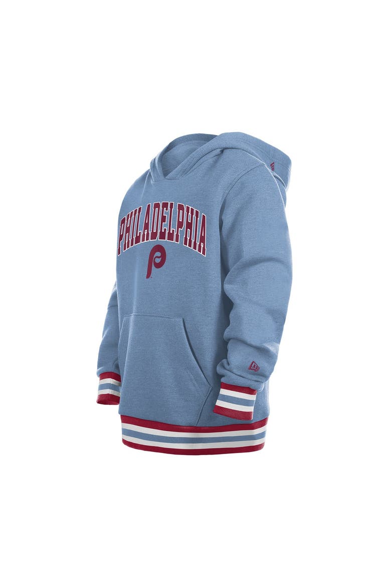 Youth New Era Light Blue Philadelphia Phillies Knit Trim Pullover Hoodie, Alternate, color, Light Blue