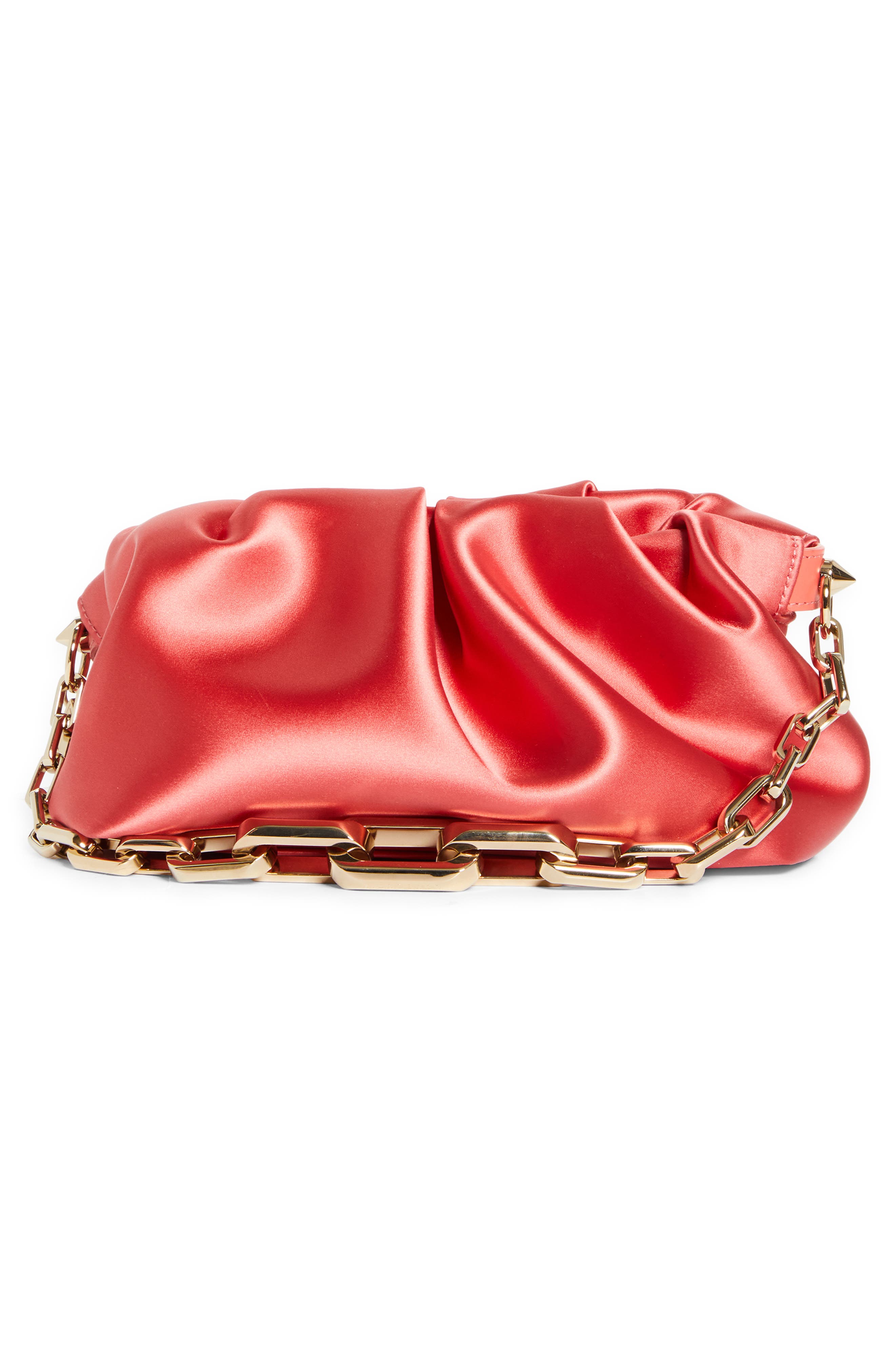 Christian Louboutin Small Eva Neoprene Satin Clutch, Alternate, color, 9136 Grapefruit