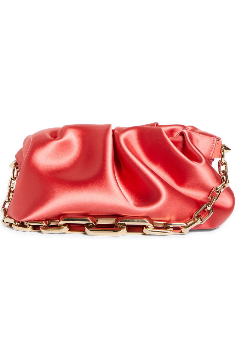 Christian Louboutin Small Eva Neoprene Satin Clutch, Alternate, color, 9136 Grapefruit