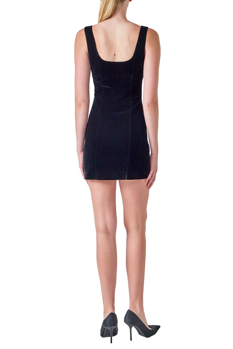 Sleeveless Velvet Minidress, Alternate, color, BLACK