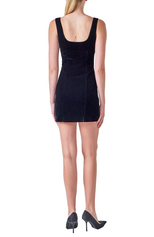 Endless Rose Sleeveless Velvet Minidress In Blue