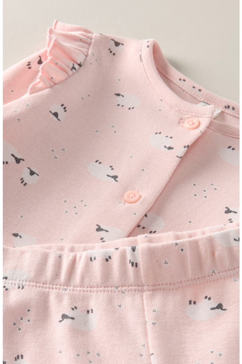 Kids' Button Front Flutter Sleeve 2-Piece Set, Alternate, color, PINK DOGWOOD SHEEP