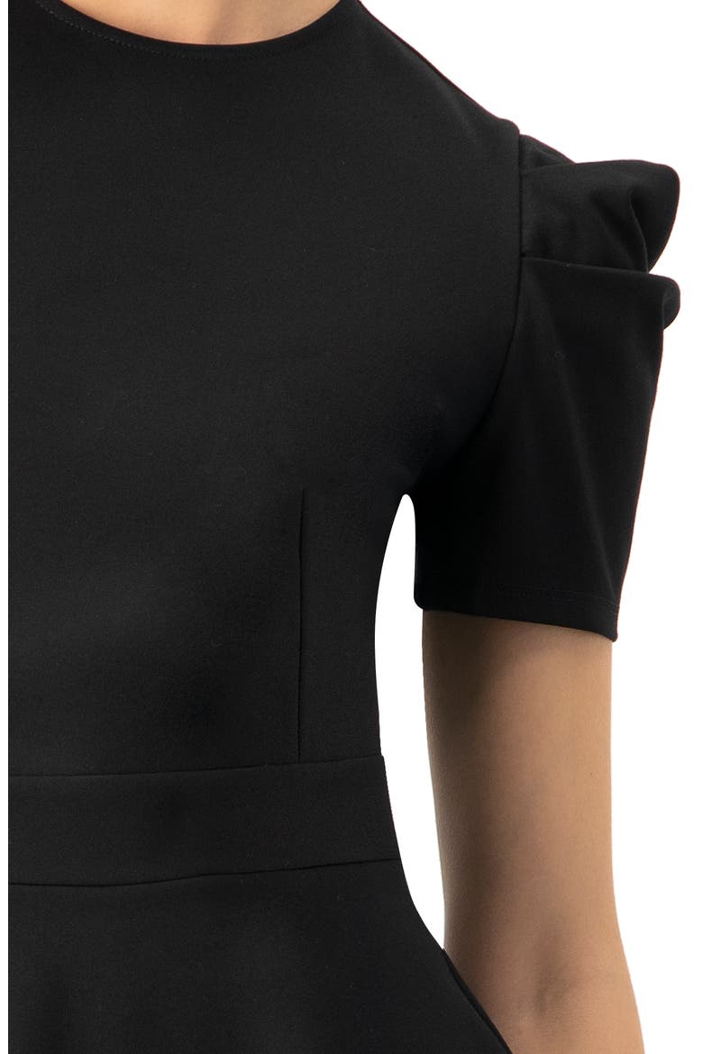 Short Sleeve Peplum Blouse, Alternate, color, Black