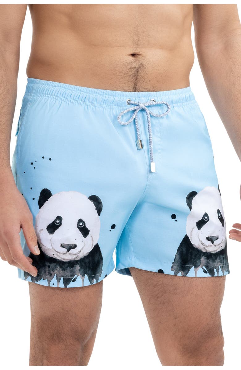 Kenny Flowers The Panda Party - Blue - Swim Trunks, Alternate, color, Light Blue