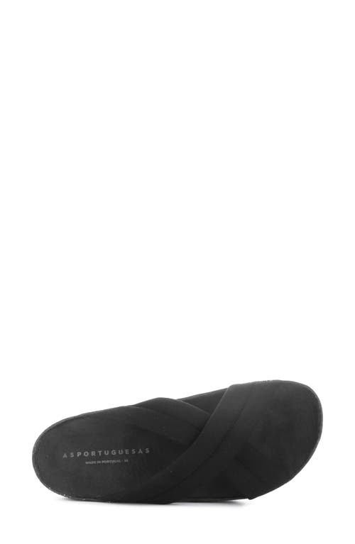 Asportuguesas By Fly London Curr Slide Sandal In Black