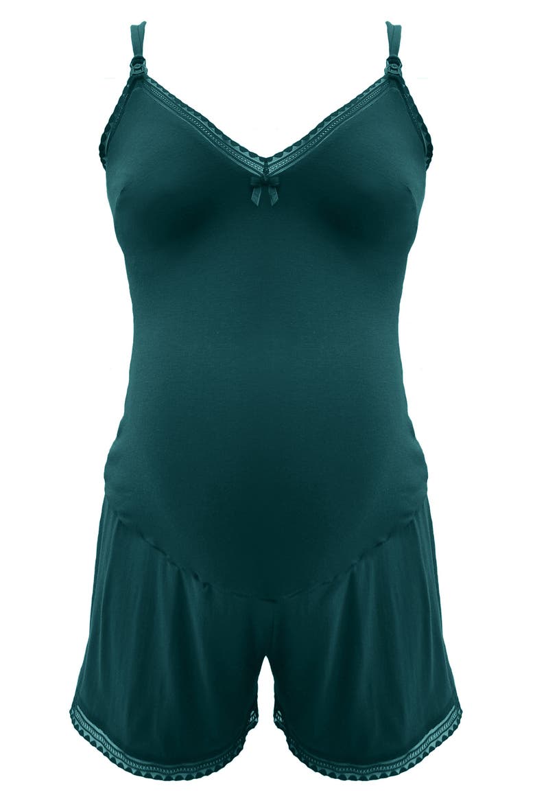 Milk Maternity playsuit, Alternate, color, GREEN