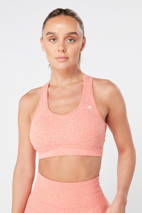 Recycled Seamless Marl Laser Cut Sports Bra